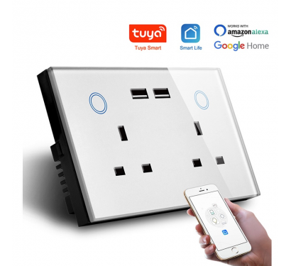 2-GANG socket with USB ports